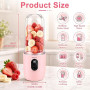 Blender Portable, 500 ml Blender Smoothie avec Affichage Numérique, Rechargeable Mini Blender Portable Batterie de 1500 mAh, 16