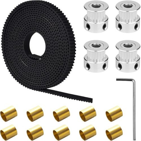 DAOKAI GT2 Courroie de Distribution Longueur 2M,Courroie de Distribution Ouverte pour Imprimante 3D Pas de 2mm 6mm de Large + 20
