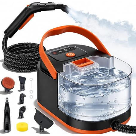 Nettoyeur Vapeur à Main 105°C Haute Pression avec Réservoir Amovible 1,5L | Chauffe en 30s, vapeur 105°C, réservoir amovible 1,5