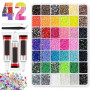 32000 Strass à Coller 3 mm Bedazzling Kit 42 Couleurs Strass en Résine | avec Colle Stylo et Pince Strass Ongle Nail Art, pour V