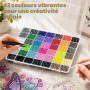 32000 Strass à Coller 3 mm Bedazzling Kit 42 Couleurs Strass en Résine | avec Colle Stylo et Pince Strass Ongle Nail Art, pour V