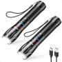 Blukar Lampe Torche LED Rechargeable, 2000L Lampe de Poche Ultra Puissante | IPX6 Étanche, 5 Modes d'éclairage & Zoomable, Torch