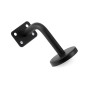 QWORK® Pack de 5 supports de main courante en acier inoxydable - noir - 60x80 mm plat