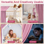 Vicloon Ciel de Lit pour Maison, Décoration Ciel de Lit pour Chambre d'enfant, 100% Coton Muslin Biologique 135 x 360 cm, Ciel d
