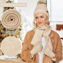 Bequemer Laden Bonnet Polaire Femme Echarpe Gants Tactiles Ensemble Chaud | Bonnets Pompom Chapeau Femme Écharpe Longue Tricot G