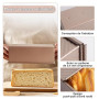 Moule Pain de Mie, 2 Moules à Pain avec Couvercle, Antiadhésif, Or rose | Rectangulaire, 450g & 250g M et L Moule à Toast avec T