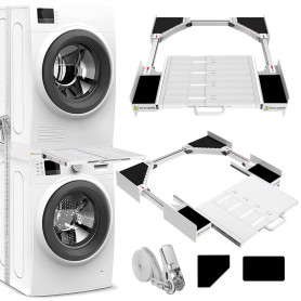 NIUXX Cadre Intermédiaire pour Laver avec Étagère | Cadre de Connexion Universel pour 53-68 cm Machine à Laver, Kit Intermédiair