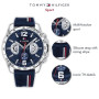 Tommy Hilfiger Montre Analogique Multifonction Quartz pour Hommes avec Bracelet en Silicone, en Acier Inoxydable ou en Cuir, sou