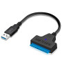 Sh. Câble SATA USB 3.0, Adaptateur USB vers SATA 2,5", UASP 5 Gbps | Convertisseur SATA vers USB pour Disque Dur SSD HDD 2.5", L