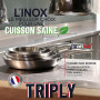 MENASTYL - Batterie de cuisine 7 pièces inox 18/10 Triply tous feux dont induction fabriquée en France sans PFAS - Compatible la