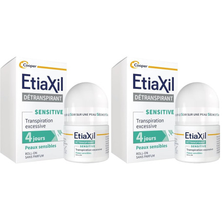 ETIAXIL - Déodorant Détranspirant - Traitement Transpiration Excessive - Aisselles - Peaux Sensibles - Efficacité 4 jours -15 ml