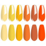 Vishine Vernis à ongles Gel Semi-permanent 6 Couleurs, Ensemble de Vernis Gel Couleur Jaune Orange Citrouille, Couleurs Tourneso