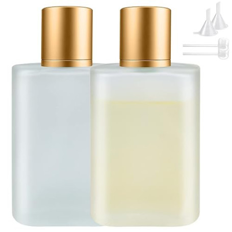 Bohoray 2Pcs 100ml Flacon Vaporisateur Verre, Vaporisateur Parfum vide Flacon Pulvérisateur Pour Voyages, Atomiseur Parfum Réuti