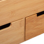 Relaxdays Organiseur de Bureau, 6 Compartiments, 2 tiroirs, Fournitures, Bambou, Rangement, 26 x 33 x 13,5 cm, Nature
