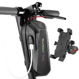 Outinhao Sac de Trotinette Électrique, 2L/3L Sacoche Guidon avec USB, Support Telephone, Guidon Sacoche pour Xiaomi Mijia M365,