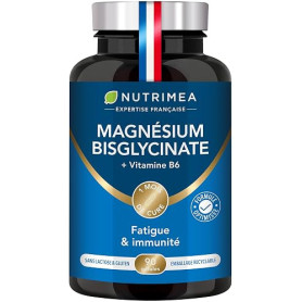 Magnésium Bisglycinate + Vitamine B6 | Sommeil, Stress, Fatigue | Absorption Maximale & Assimilation Facilitée | 90 Gélules Vega