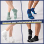 Niofind Chaussettes Quarter Randonnée Mérinos, 6 Paires, Rembourrées | 30% laine avec mesh respirant, semelle bouclette, pointe