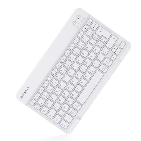FINTIE Clavier Bluetooth AZERTY 10 Pouces pour iPad & Tablette Android | Clavier Portable Léger et Fin pour Tablette Samsung Gal