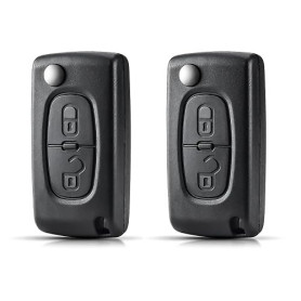 2 Coque Clé pour Peugeot 207, 3008, 307, 308, Partner et Citroën C3, DS3, C4, C8, Berlingo | Modèle CE0536 | Coque de Clé Téléco