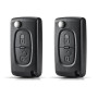 2 Coque Clé pour Peugeot 207, 3008, 307, 308, Partner et Citroën C3, DS3, C4, C8, Berlingo | Modèle CE0536 | Coque de Clé Téléco
