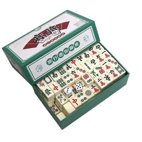 Set de Mahjong Mini EIMZU - Jeu de Plateau Traditionnel Chinois Avec 144 Pierres - Ensemble de Jeu de Table Portable