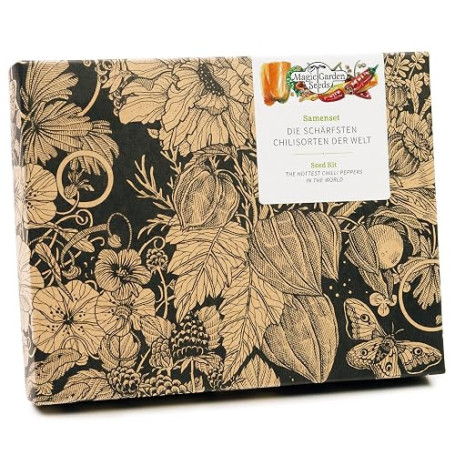 Magic Garden Seeds Coffret de graines Piments les plus forts du monde | 5 variétés très fortes : Red Savina, Trinidad Moruga Sco
