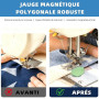 Bitone Lot de 3 Guides de Couture Magnétiques Multifonctionnels, Accessoires de Couture avec Échelle Précise，Guide Universel Com