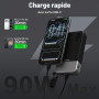 JUOVI Batterie Externe 90W 20000mAh USB-C Câble Détachable Charge Rapide | Power Bank USB-C 90W avec câble détachable, recharge
