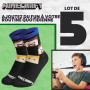 Minecraft Chaussette Enfant Garçon Mi-mollet, Paquet Multiple Chaussettes Fantaisie, Gaming Merchandise, Cadeau Gamer (Paquet de