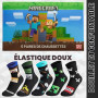Minecraft Chaussette Enfant Garçon Mi-mollet, Paquet Multiple Chaussettes Fantaisie, Gaming Merchandise, Cadeau Gamer (Paquet de