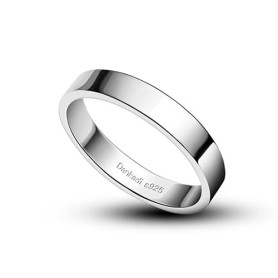 Dankadi Anneau D'alliance en 925 Argent Largeur 3.5mm Plaqué Or Taille 44 à 70MM pour Couple Époux, Bague Simple Lisse Dôme pour