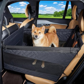 LORESJOY Siège Auto pour Chien Extra Stable | Housse Lavable et Imperméable, Petite et Moyenne Taille, Siège Arrière/Avant, Cein