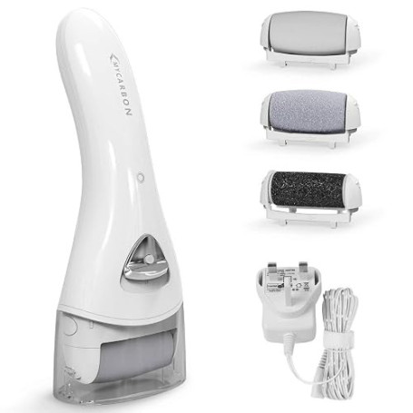 MYCARBON Rapeuse Pieds Pedicure Electrique Professionnel Rechargeable IPX6 Etanche Lime Ponceuse Callosité Corne Peau Morte Lumi