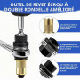 186 Pièces Écrous à Tête de Rivet à Main Ensemble M3 M4 M5 M6 M8 M10 | Outil Manuel à Sertir les Écrous Insert Fileté
