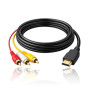 1 pièce Adaptateur HDMI vers 3RCA 1,5 m, câble AV HDMI vers 3x Cinch pour connexion audio/vidéo, sans conversion intégrée, néces