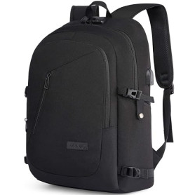 Sac à Dos Ordinateur Portable 17 Pouces Antivol Imperméable Homme Grande Capacité PC Portable avec Chargement USB Sac à Dos de V