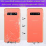 LUVSS Vitre Arrière pour Samsung Galaxy S10 SM-G973F/DS Vert Coque Cache Batterie avec Lentille de Caméra, Adhésifs, Kit Outils,
