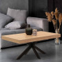 IDMarket - Table Basse rectangulaire Alix 110 cm Pied araignée Bois et Noir