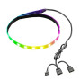 Bande Lumineuse LED RVB PC, Bande Magnétique ARGB 15,7 Pouces, 5 V ARGB Aura Sync Bande Lumineuse Personnalisable pour Boîtier P