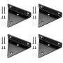 4 Pièces Supports d'étagère Flottants, Supports à Tablettes Muraux Triangulaires Invisibles, Equerre Etagere Murale Métal pour é