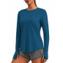 PINSPARK T-Shirt De Sport À Manches Longues pour Femme Protection Solaire UPF 50 Séchage Rapide Chemise Fonctionnelle Respirante