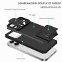Coque pour iphone 14 pro 6.1 Pouces, Protection de la Caméra Étui avec Lentille Coulissante Couverture, 360 Degres Full Body Arm