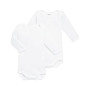 Petit Bateau Lot de 2 Bodies Blancs Manches Longues Bébé Body Mixte bébé (lot de 2)