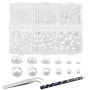 TOAOB 5000pcs 2mm à 8mm Demi Rond Dos Plat Blanc Perle ABS Cabochons | pour Artisanat DIY Fabrication de Bijoux et Clothing Déco