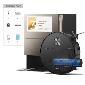 MOVA Z70 Ultra Roller Complete Robot Aspirateur Laveur, Noir Pierre | Aspiration 36 000 Pa, Lavage à l'Eau Fraîche, Brosse Anti-