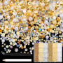 NACHLYNN Lot de 10 000 strass et perles champagne de 3 à 8 mm en résine - Avec stylo à bijoux et pince à épiler - Convient pour