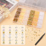 NACHLYNN Lot de 10 000 strass et perles champagne de 3 à 8 mm en résine - Avec stylo à bijoux et pince à épiler - Convient pour