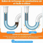 Kopinma Kit de nettoyage de canalisation, 3 pièces, convient pour 1 à 6 tuyaux d'évacuation, élimine les bouchons tenaces dans l