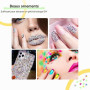 Sularpek 1440 Pièces Strass Ongle Nail Art, 2mm Cristal AB Strass Gemmes Nail Art, Visage, Décorations et Accessoires pour les O