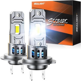 SEALIGHT S2S H7 LED Bulbs, 70,000LM Super Brighter, 6500K Pure White Ampoule H7 Bulbs with 15000rpm Cooling Fan, 70K+ Hours Life